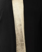 Pantalon palazzo noir et doré en cuir d'agneau