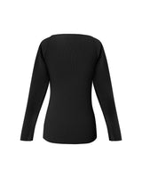 Top moulant en maille noir ajourée