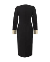 Robe fourreau noire et dorée