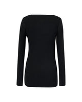Top moulant noir en maille