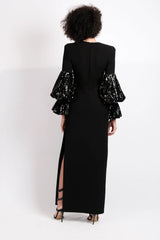 Robe longue Manches sequins