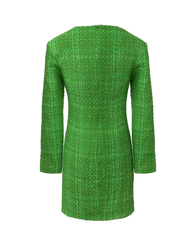 Robe verte en tweed