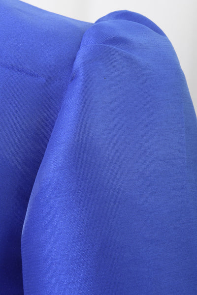 Crop top bleu  et soie sauvage