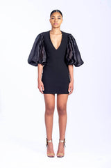 Mini Robe Manches Bouffantes