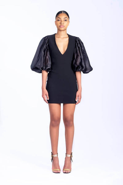 Mini Robe Manches Bouffantes