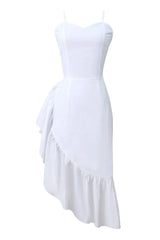 Robe asymétrique en popeline en