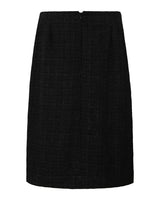 Jupe droite en tweed noir longueur genoux