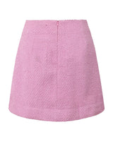 Mini-jupe bicolore rose et noir en tweed