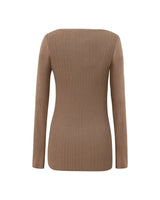 Top moulant en maille sable ajourée