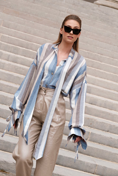 Robe longue en soie à deux fentes