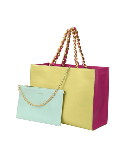 Sac jumbo-mij jaune multicolore