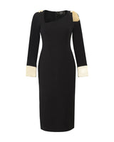 Robe fourreau noire et dorée