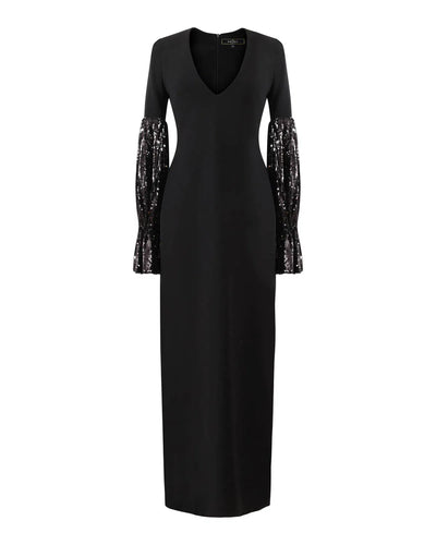 Robe longue Manches sequins