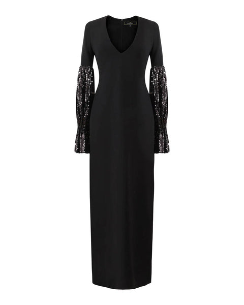 Robe longue Manches sequins