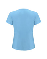 Tee-shirt bleu ciel avec lion noir à perles