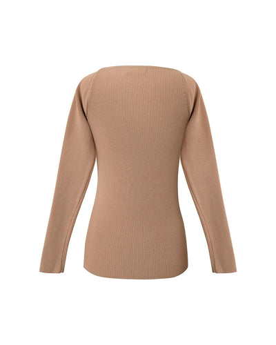 Top moulant en maille Nude