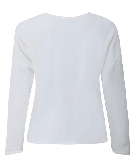 Sweat-shirt blanc lion logo Mijes