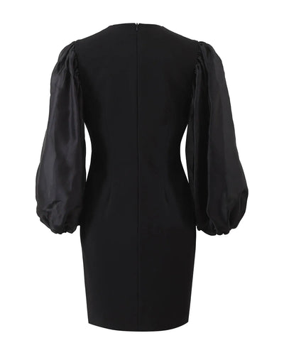 Mini Robe Manches Bouffantes