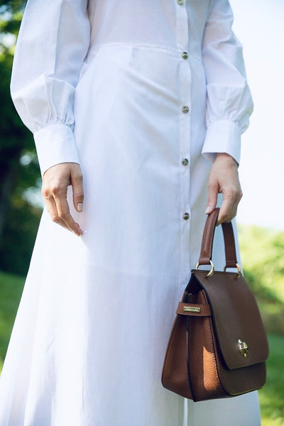 Robe en Popeline col bateau