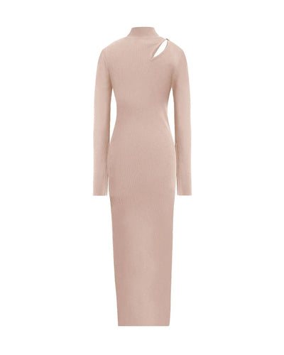 Robe en maille nude ajustée