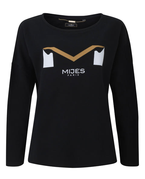 Sweat-shirt noir logo mijes