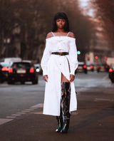 Robe en Popeline col bateau