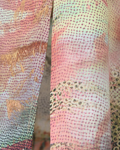 Robe longue en soie à deux fentes