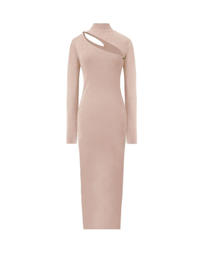 Robe en maille nude ajustée