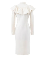 Robe chemise blanche à volants.