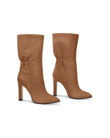 Bottines en cuir d'agneau camel
