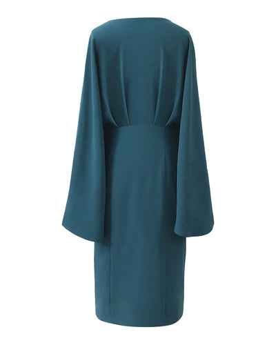 Robe Manches papillon bleu canard