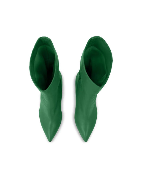 Bottines en cuir d'agneau vert